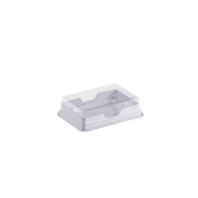 Box in PVC per piastre PCR con coperchio trasparente. Salvaspazio e impilabile