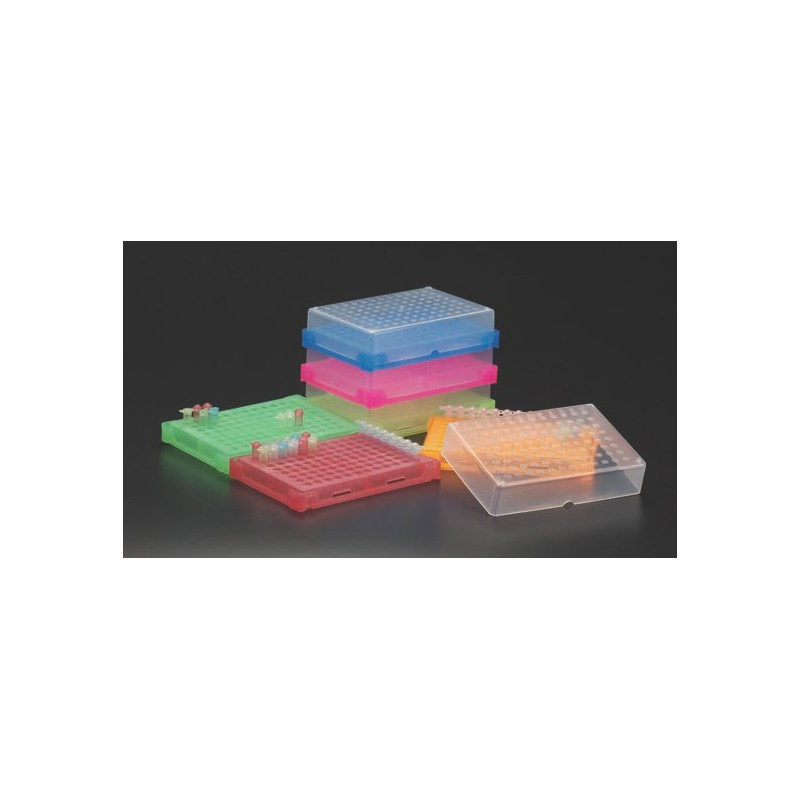 Rack in PP a 96 posti per PCR con coperchio trasparente