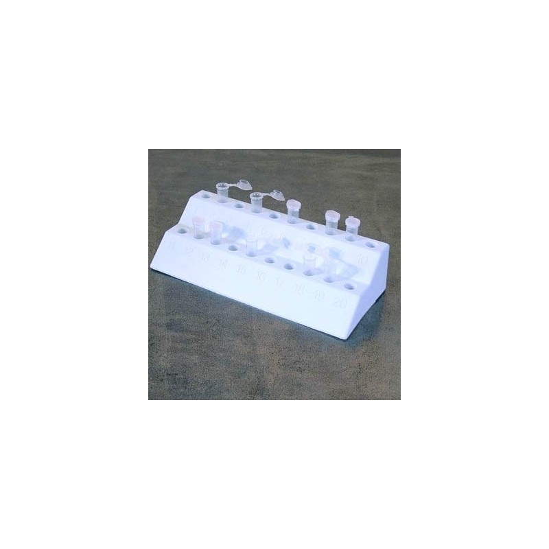 Support de Support pour 20 microtubes sur 2 niveaux avec sièges numérotés. 2 pièces 