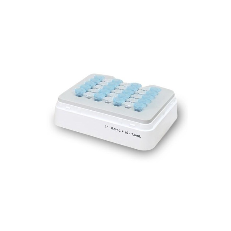 Blocco combinato da 15 microtubi da 0.5ml e 20 microtubi da 1.5ml