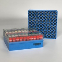 Criotubi 2ml sterile in rack 81 posti aperto sul fondo per scansione immediata - 2 box da 81 vials - 162 criotubi