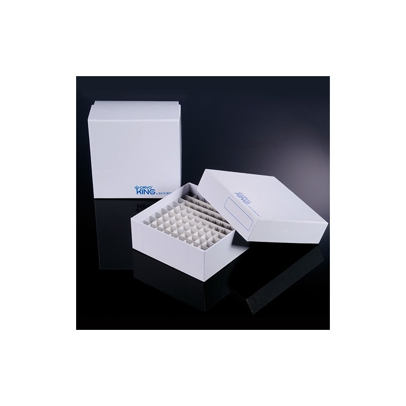 Box cartone bianco a 100 posti 130x130mm - h5cm da -196C a 121C - 1pz Box cartone bianco a 100 posti 130x130mm - h5cm da -196C a 121C - 1pz