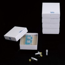 Box cartone bianco a 81 posti rivestito in plastica 130x130mm - h5cm da -196C a 121C - 1pz