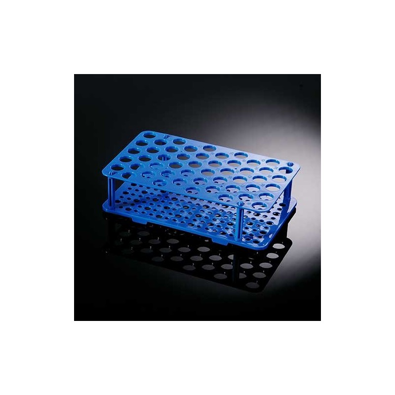 Rack PP 50 posti per provette 15ml blu - 1pz