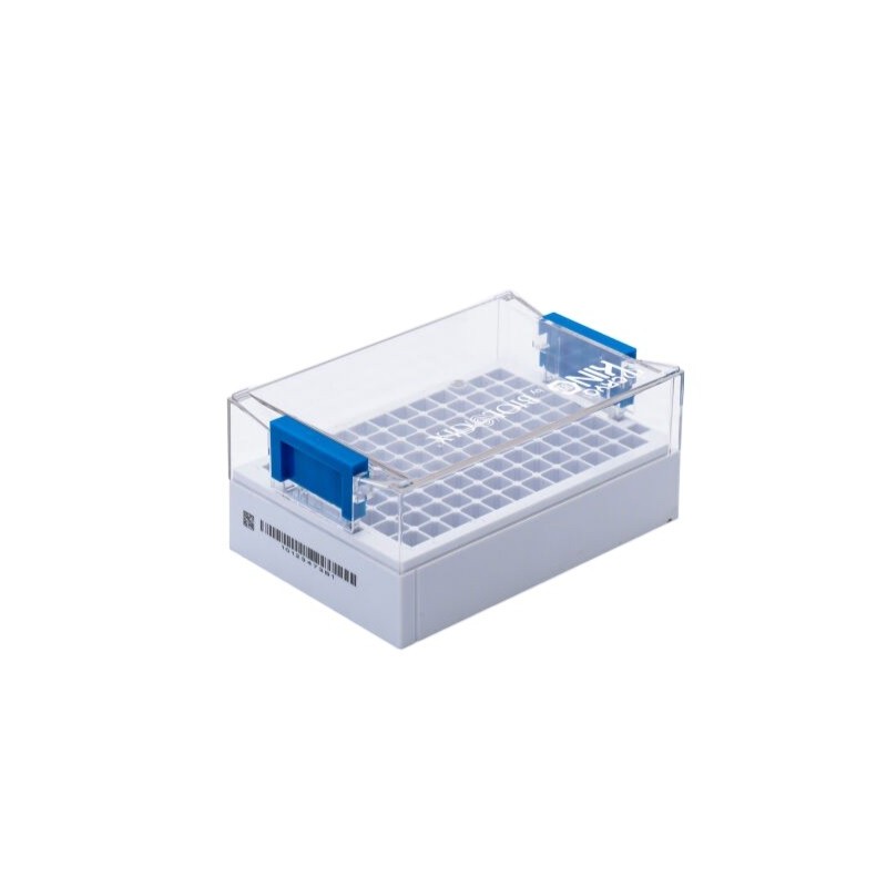 Rack per criotubi da 1.4ml a 96 pozzetti quadri con Barcode Barcode 2D e griglia alfa-numerica - 10pz