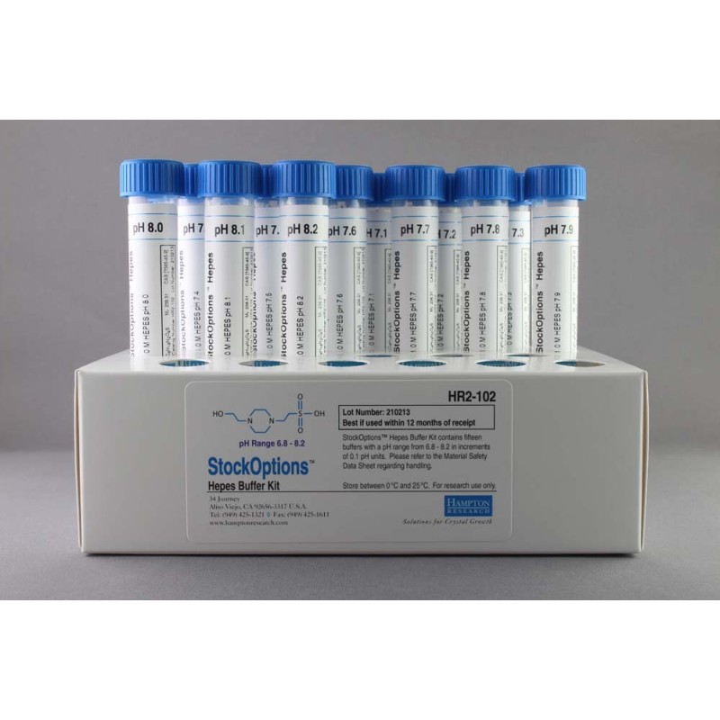 StockOptions Hepes - pH 6.8 to 8.2 in 0.1 pH unit increments - 10 ml StockOptions Hepes - pH 6.8 to 8.2 in 0.1 pH unit increments - 10 ml