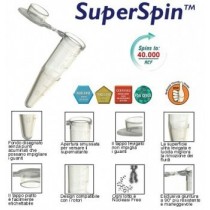 Microtubi da 1,5ml SuperSpin per centrifugazioni High Speed, colore neutro in buste richiudibili da 500 pezzi.