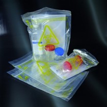 sacchetti trasporto campioni simbolo Biohazard in PE