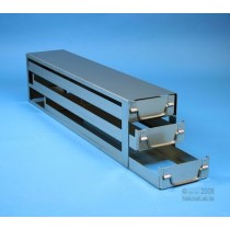 Sistema a 3 cassetti ognuno contenente 5 Cryoboxes da 50mm. (15 cryoboxes in totale). Dimensioni 716x18