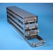 Sistema a 4 cassetti ognuno contenente 5 Cryoboxes da 50mm. (20 cryoboxes in totale). Dimensioni 716x24