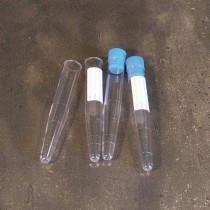 Prueba de tubos cilíndricos t/tornillo de 20 ml en PS 16x150mm