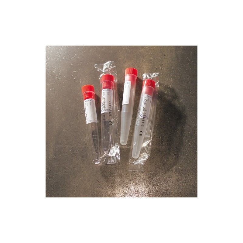 Des éprouvettes cylindriques t/vis-20ml en PS 16x150mm