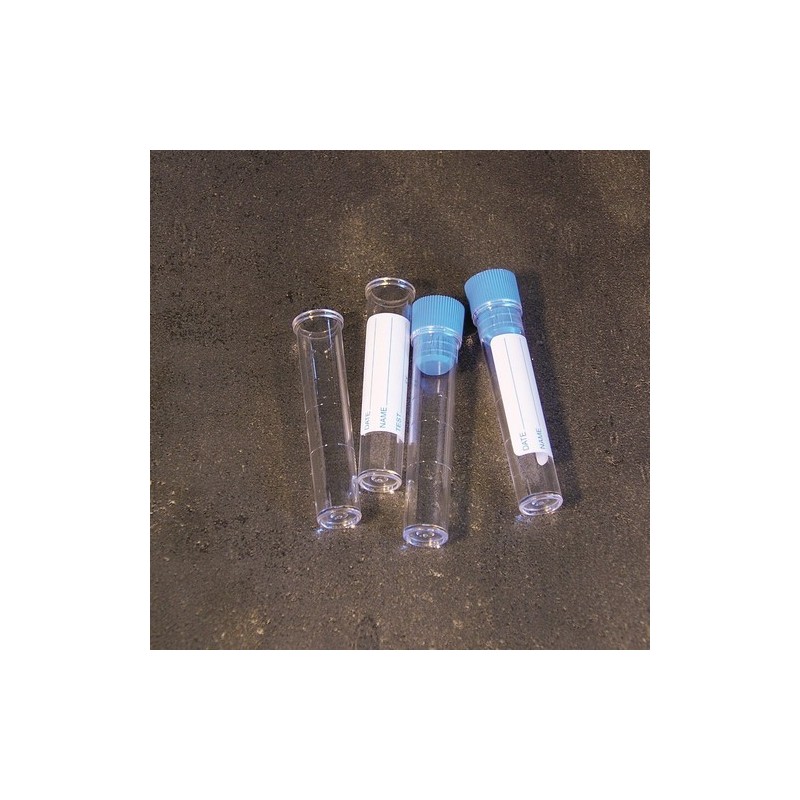 Des éprouvettes cylindriques t/vis-20ml en PS 16x150mm