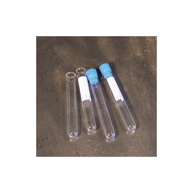 Des éprouvettes cylindriques t/vis-20ml en PS 16x150mm