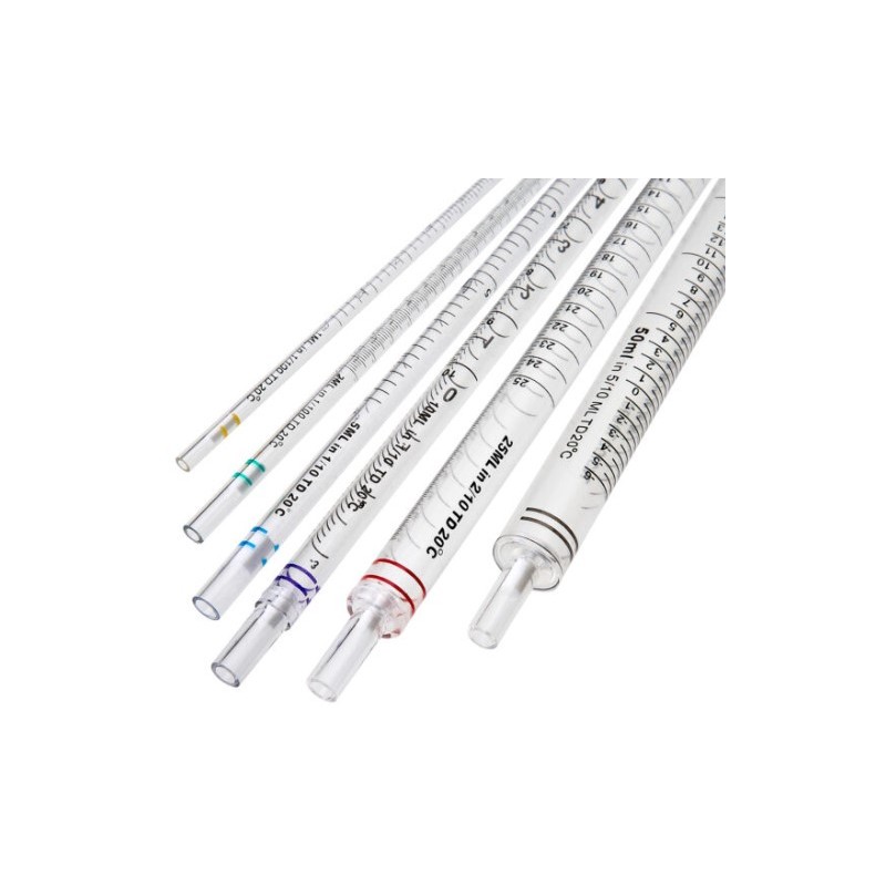 Pipette sierologiche 10ml corte 230mm sterili arancioni