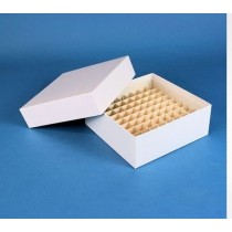 Box in cartone 133x133 con divisore 9x9, bianco - per vial fino 1 - 2ml