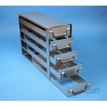 Sistema a 3 cassetti ognuno contenente 4 Cryoboxes da 50mm. (12 cryoboxes in totale). Dimensioni 580x18