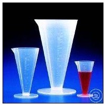 Verres coniques en PP transparent 100/1000 ml graduée