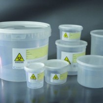 des conteneurs pour les unités de chirurgie de pression de pac, avec l'étiquette de danger BIOLOGIQUE EC Ø 75x66 mm 150 ml