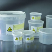 los contenedores de piezas quirúrgicas de presión de la tapa con la etiqueta de riesgo BIOLÓGICO CE Ø 214x182 mm a 5000 ml
