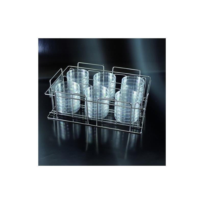 rack für petrischalen Ø 90 mm aus rostfreiem edelstahl für 36 platten rack für petrischalen Ø 90 mm aus rostfreiem edelstahl für 36 platten