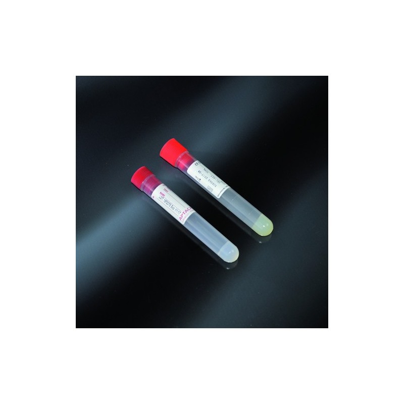 tubes with gel separator 16x100 PP labeled for 10 ml of blood with the cap down