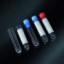 test tubes cylindrical 3 ml in PS 12x55 graduate with cap and label