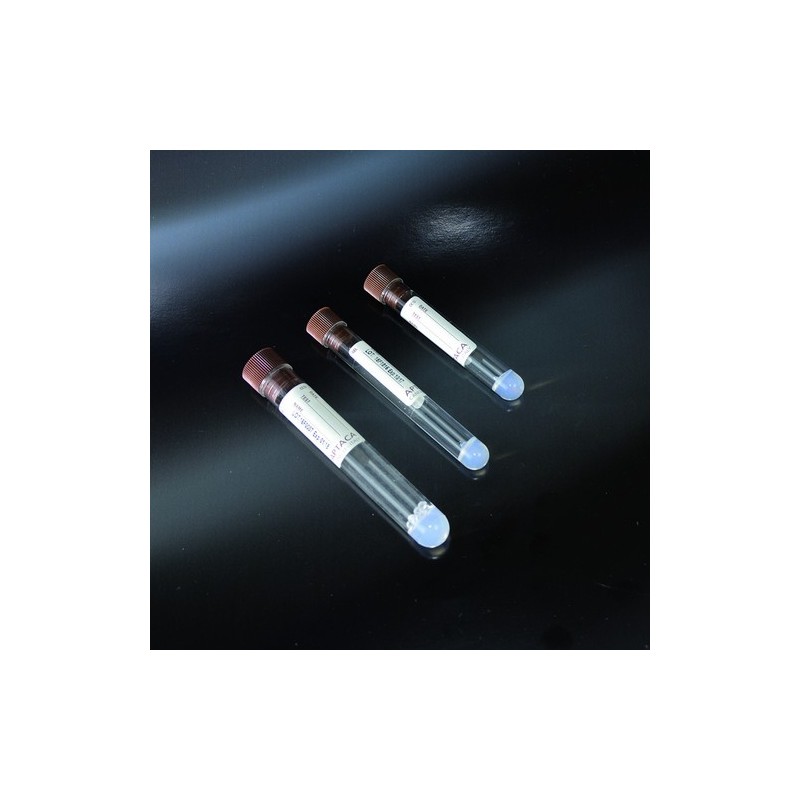 provette con gel separatore in PMMA 16x100 in PMMA etichettate per 10 ml di sangue tappo basso