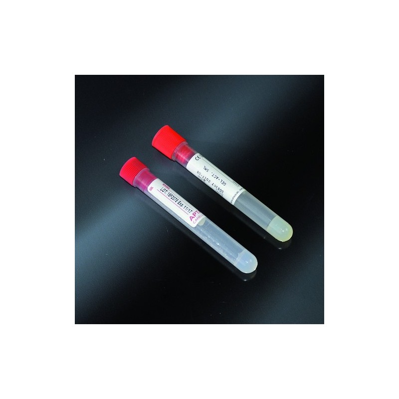 tubes with a gel separator in polypropylene 12x86 in PP for 5 ml of blood cap down