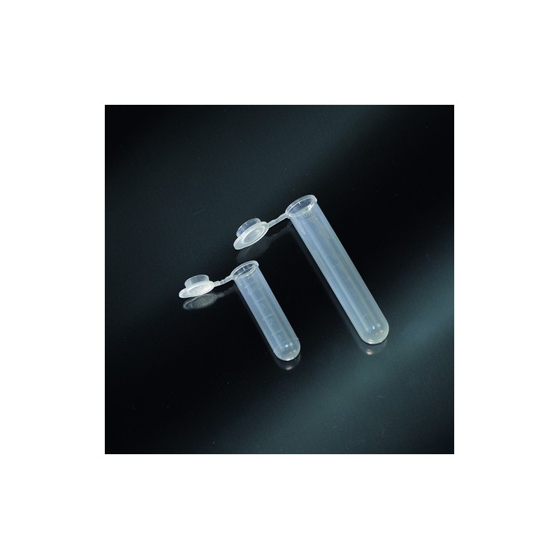 tubes cylindriques, avec capuchon attaché PP, diam.13x52 prescription de 5 ml