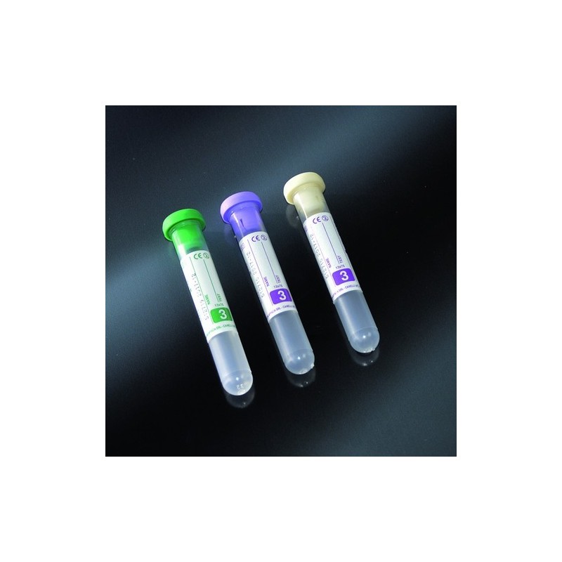 test tubes with K3 EDTA - rubber stopper forabile 13x75 to 3 ml of blood cap color neutral