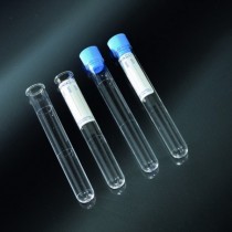 test tubes cylindrical in PMMA 12x86 - 5 ml, with cap and label