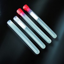 test tubes cylindrical 20 ml, PP 16x150 not graduate without on-board with cap and label