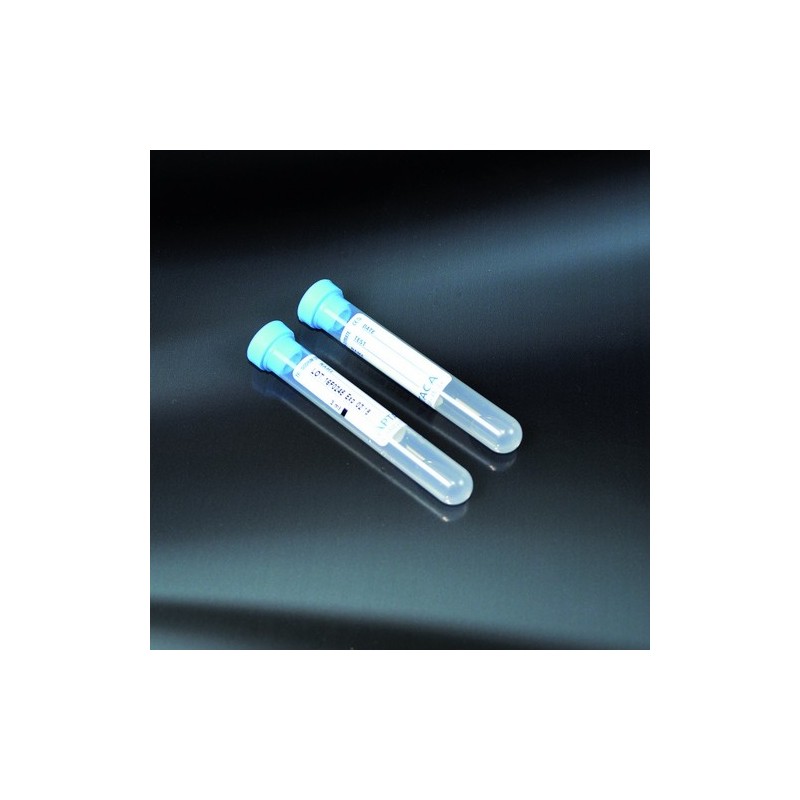 prueba de los tubos con Citrato de Sodio 0,3 ml - 13x75 tapa de goma forabile a 2.7 ml de sangre de la luz azul de la parte