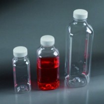 square bottles, transparent PET 500 ml cap seal