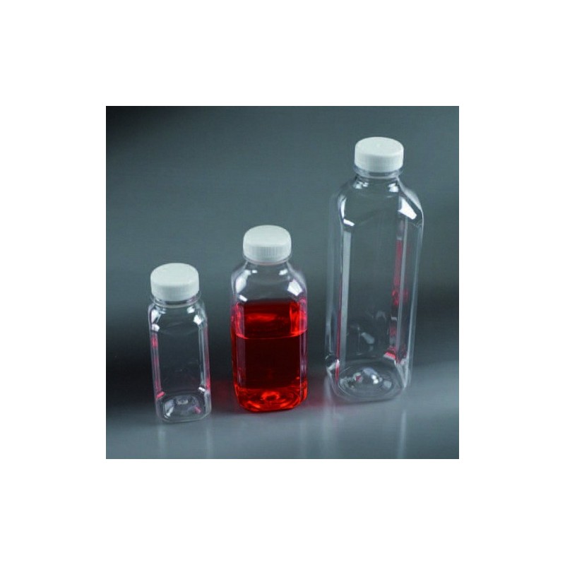 square bottles, transparent PET 1.000 ml cap seal