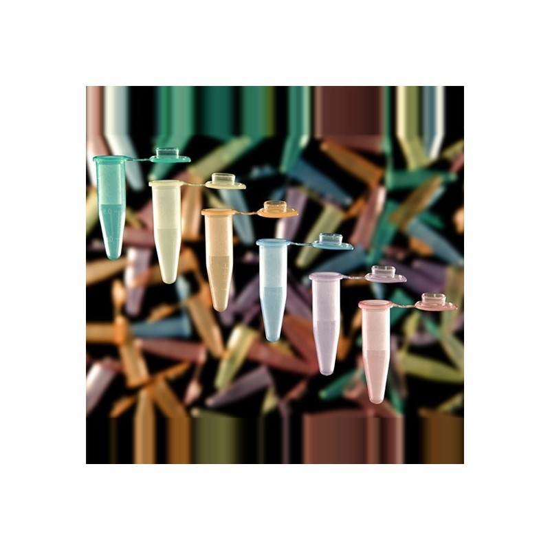Microtubi 1.5ml APEX NoStick graduati fondo conico area scrivibile. Colori assortiti