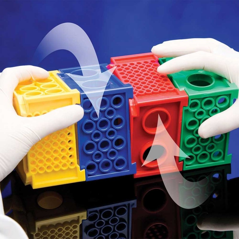 Rack Twist-Lock Combirack a 4 lati per provette e microtubi varie misure da 0.5 a 50ml