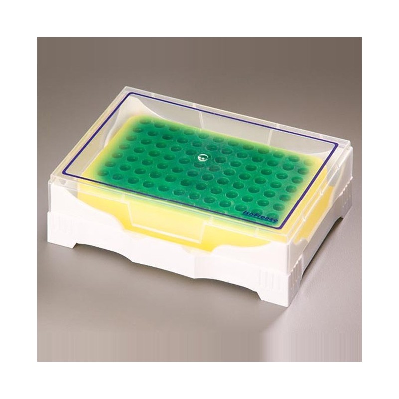 Rack IsoFreeze PCR a viraggio colore verde/giallo 7°. Posti 96 x 0.2ml