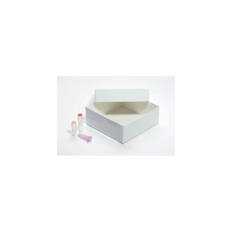 Box in cartone 136x136 senza divisore&#44 bianco &#45 per microtubi e vial fino 1.0 / 1.5 / 2ml