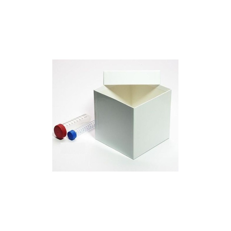 Box in cartone 133x133 senza divisore&#44 bianco &#45 per provette 15 e 50ml fondo conico