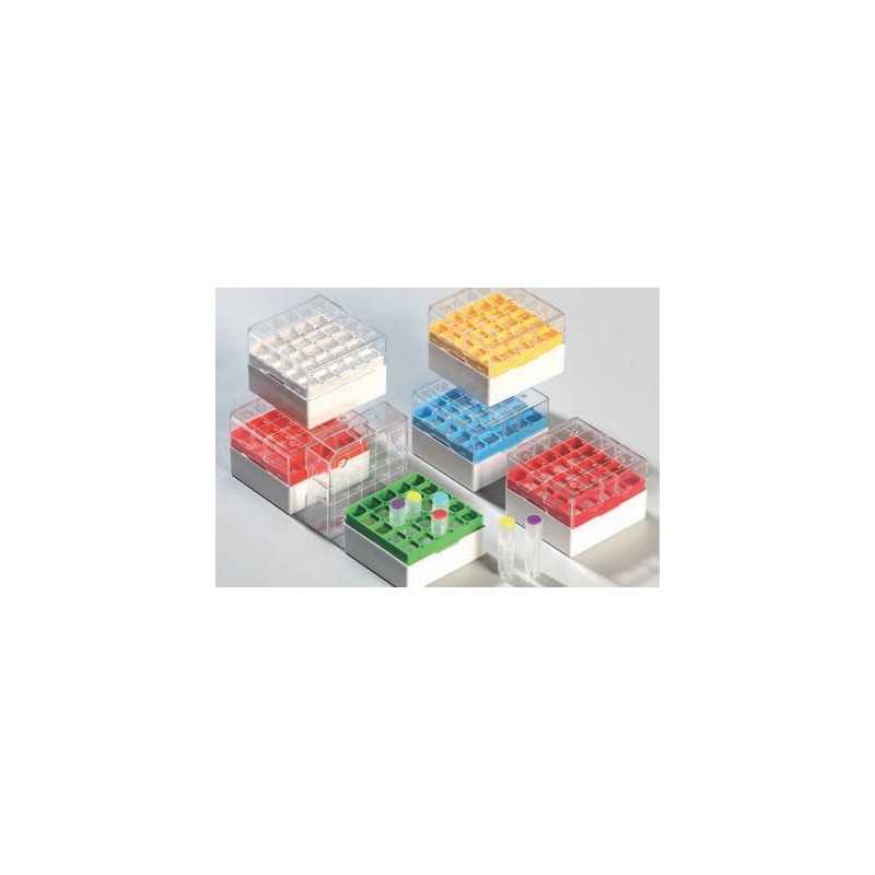 Box in PC 76x76mm. 25 posti per vial da 2ml. Blu Box in PC 76x76mm. 25 posti per vial da 2ml. Blu