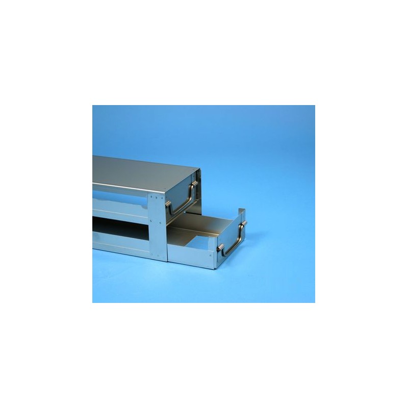 Rack a cassetti acciaio &#44 2 cassetti x 2 box microt/vial 2ml&#44 &#45Dim 145x308x123 (LxPxH)