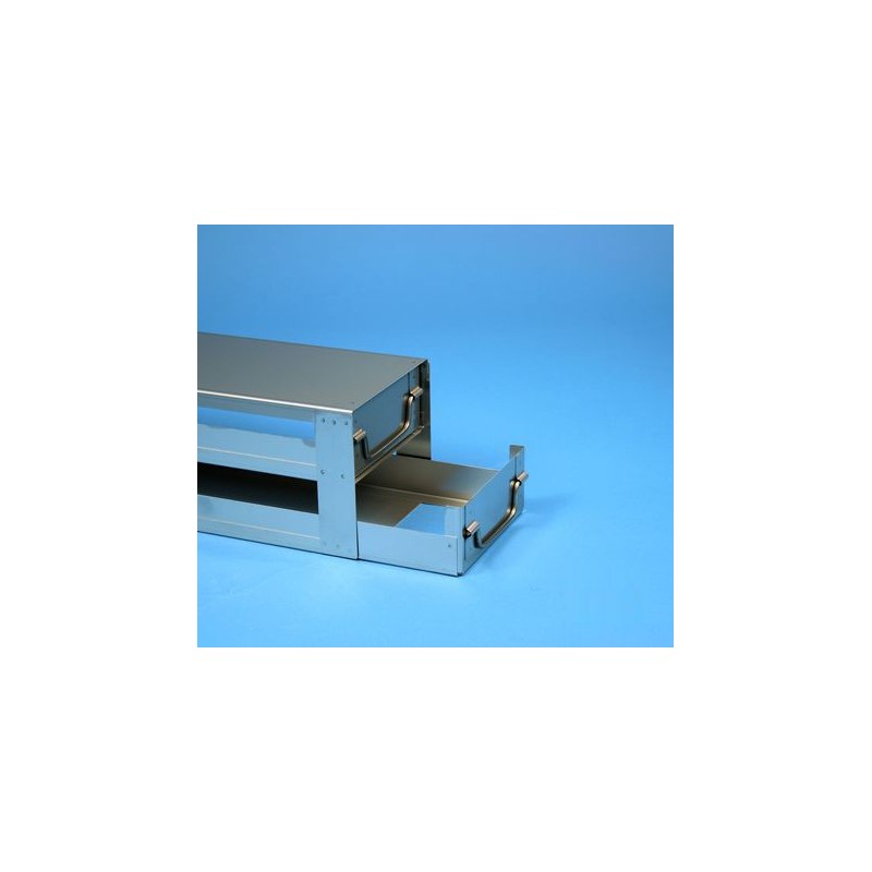 Rack a cassetti acciaio &#44 2 cassetti x 2 box microt/vial 2ml&#45Dim 145x293x116 (LxPxH)