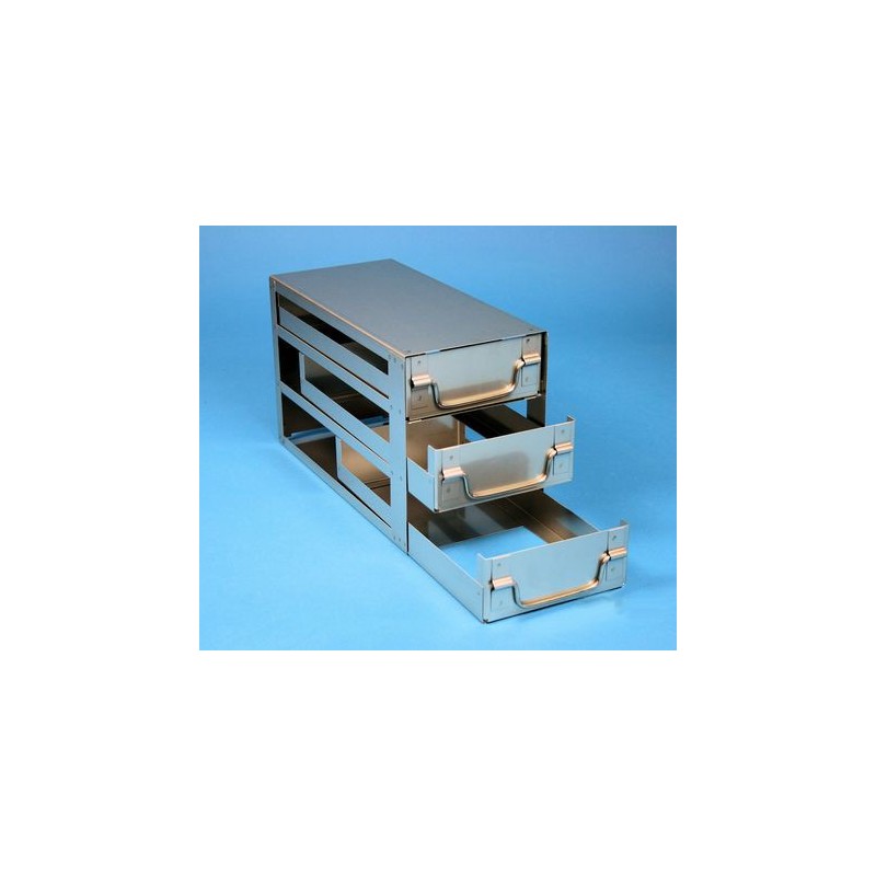 Rack a cassetti acciaio &#44 3 cassetti x 2 box microt/vial 2ml&#45Dim 145x293x173 (LxPxH)