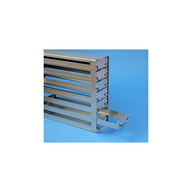 Rack a cassetti acciaio &#44 7 cassetti x 2 box microt/vial 2ml&#44 &#45Dim 145x308x428 (LxPxH)