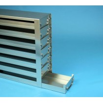 Rack a cassetti acciaio &#44 7 cassetti x 2 box microt/vial 2ml&#45Dim 145x308x428 (LxPxH)