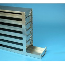 Rack a cassetti acciaio &#44 7 cassetti x 2 box microt/vial 2ml&#45Dim 145x293x403 (LxPxH)