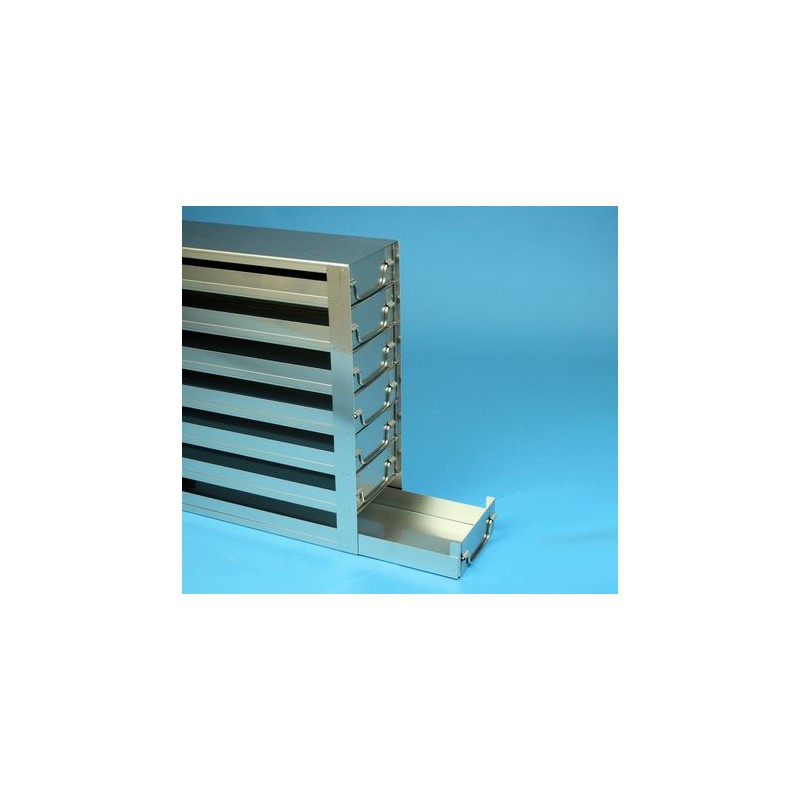 Rack a cassetti acciaio &#44 7 cassetti x 2 box microt/vial 2ml&#45Dim 145x293x403 (LxPxH)