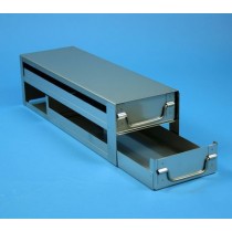 Rack a cassetti acciaio &#44 2 cassetti x 3 box microt/vial 2ml&#45Dim 145x429x116 (LxPxH)